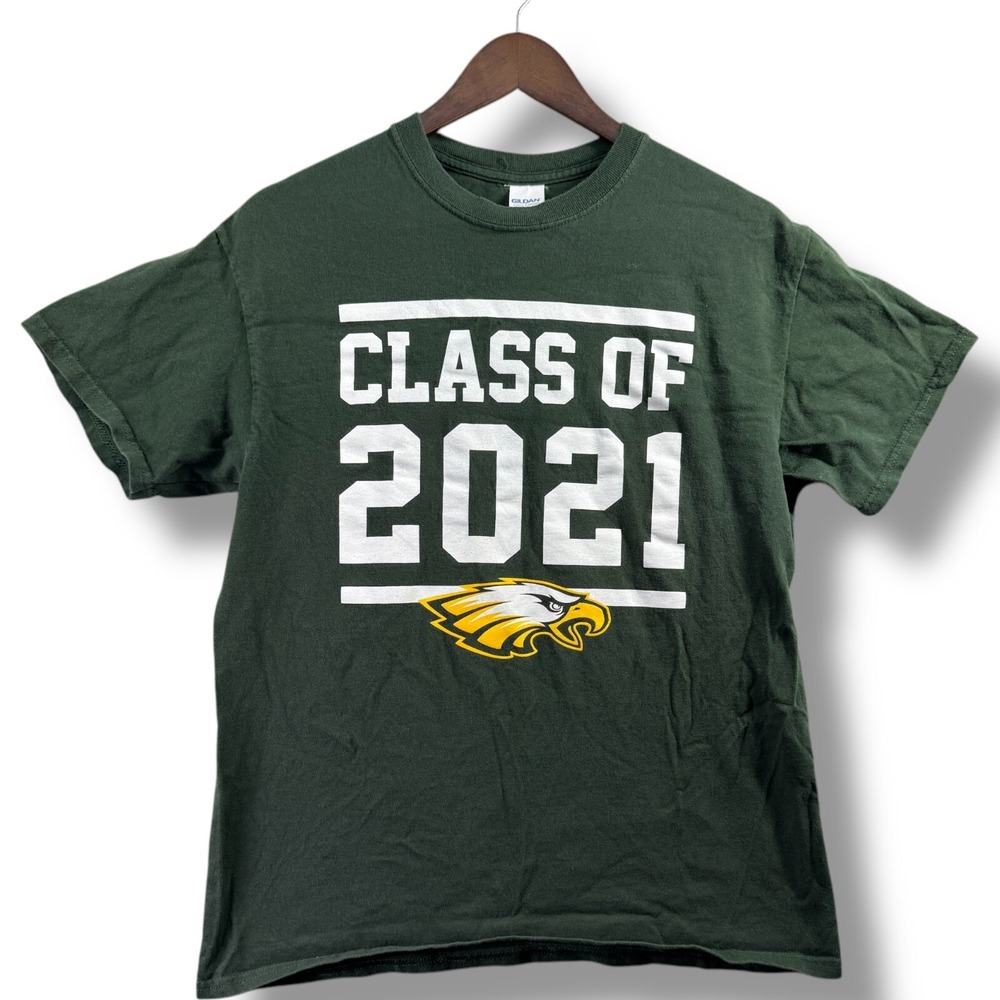 Class of 2021 Eagles T-Shirt Men's Medium M Green Shirt High School‎ Graduation